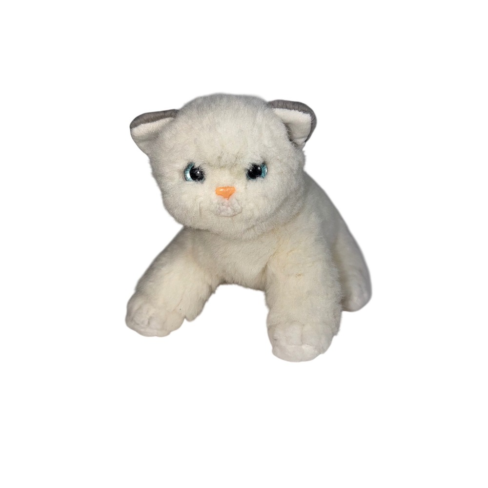 Aurora World Siamese Kitten Plush Stuffed Animal White Grey Blue Eyes 11 inch